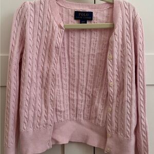 Polo by Ralph Lauren Light Pink Cable Knit Cardigan